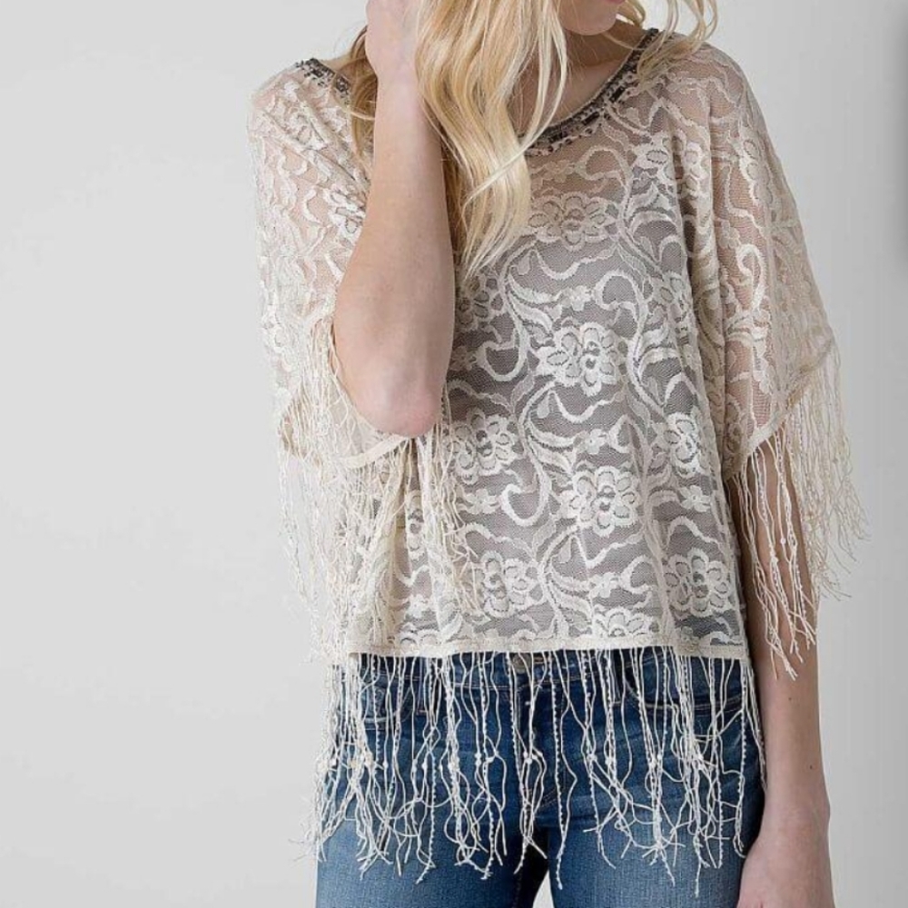 BKE Gimmicks Oversized Sheer Lace Boho Top - Size Small
